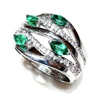 Ring Artigianale Woman I Classici in White Gold Smeraldo 10056813-15
